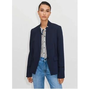 Me+Em Blazer Forever Single-Breasted Stretch-Woven in Navy